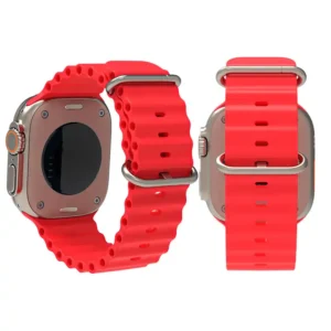 Available in various vibrant colors, our ocean silicone watch bands for Apple Watch Ultra are rugged, waterproof, and built for sport