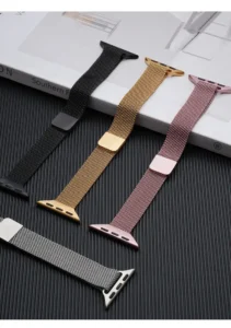 Front view of Premium Stainless Steel Milanese Metal Apple Watch Band