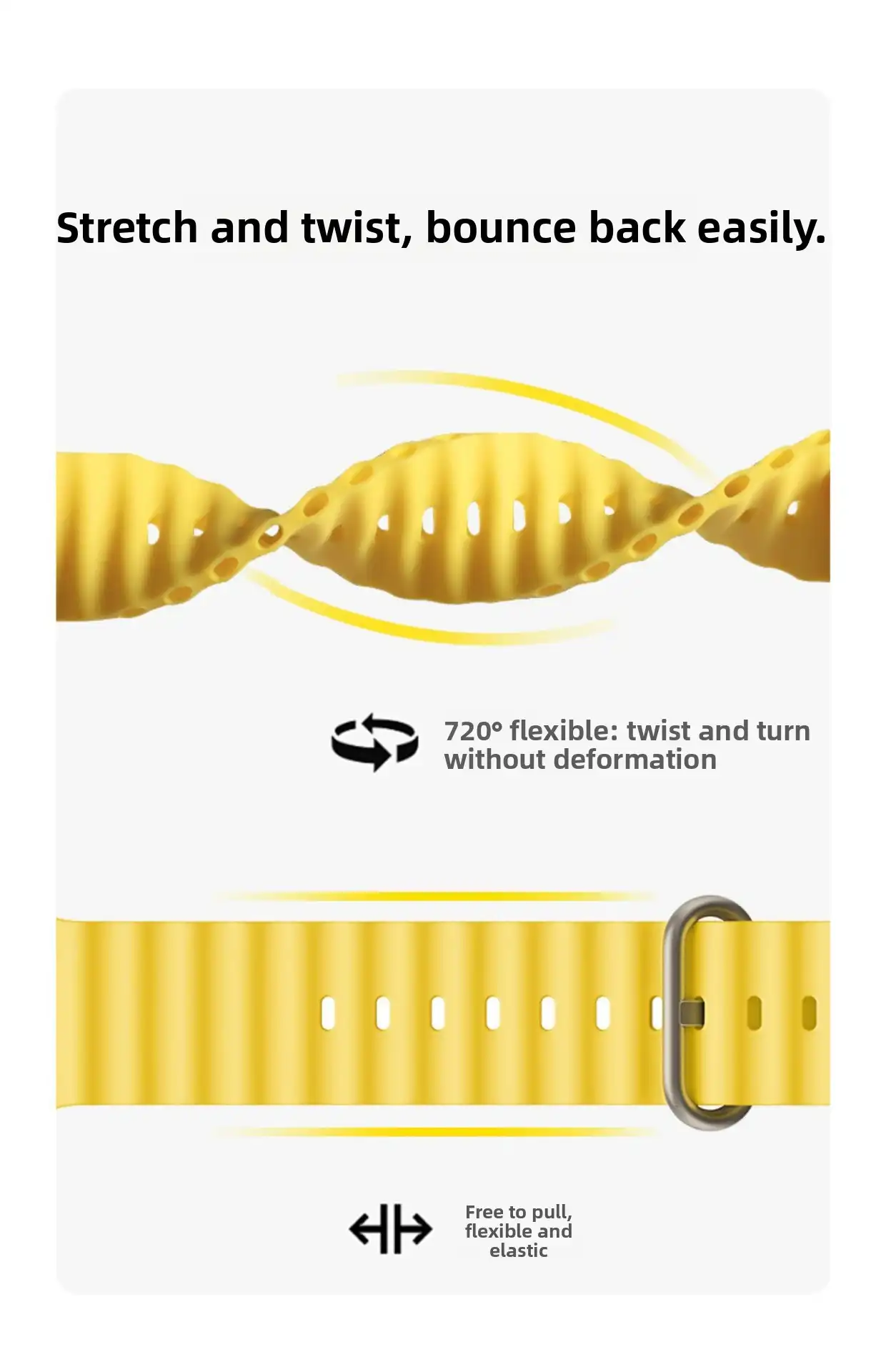 我们的海洋主题硅胶表带适用于 Apple Watch Ultra,有多种鲜艳色彩可供选择,坚固耐用、防水防潮,专为运动而设计。